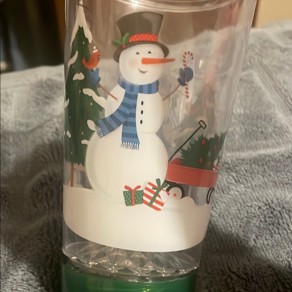 Festive Snowman  with Green Base cup